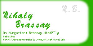 mihaly brassay business card